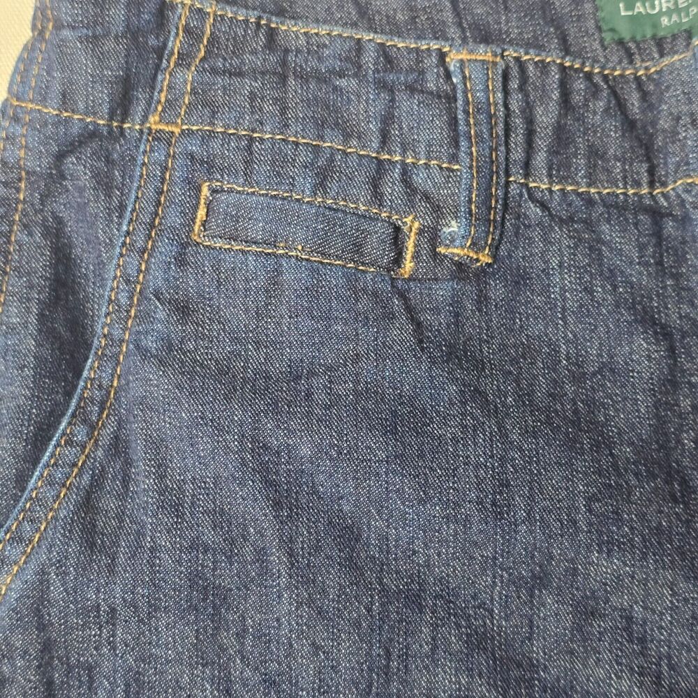 Lauren Jeans  Co Womens 2 Mid Rise Denim Blue Dark Straight Zip‎ Pants - Picture 12 of 16